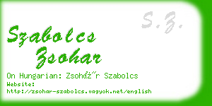 szabolcs zsohar business card